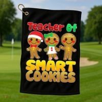 Teacher Of Smart Cookies Christmas Golf Towel thumb 1