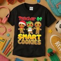 Teacher Of Smart Cookies Christmas Kids T-Shirt thumb 3