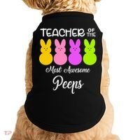 Teacher Of The Cutest Peeps Easter Bunny Doggie Tank thumb 0