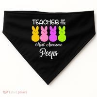Teacher Of The Cutest Peeps Easter Bunny USA-Made Doggie Bandana thumb 0