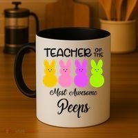 Teacher Of The Cutest Peeps Easter Bunny Coffee Mug thumb 4