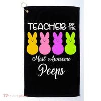 Teacher Of The Cutest Peeps Easter Bunny Golf Towel thumb 0
