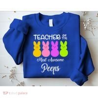 Teacher Of The Cutest Peeps Easter Bunny Sweatshirt thumb 2