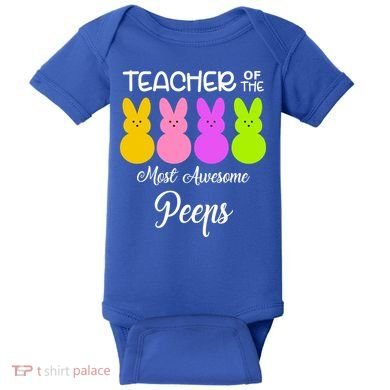 Teacher Of The Cutest Peeps Easter Bunny Baby Bodysuit