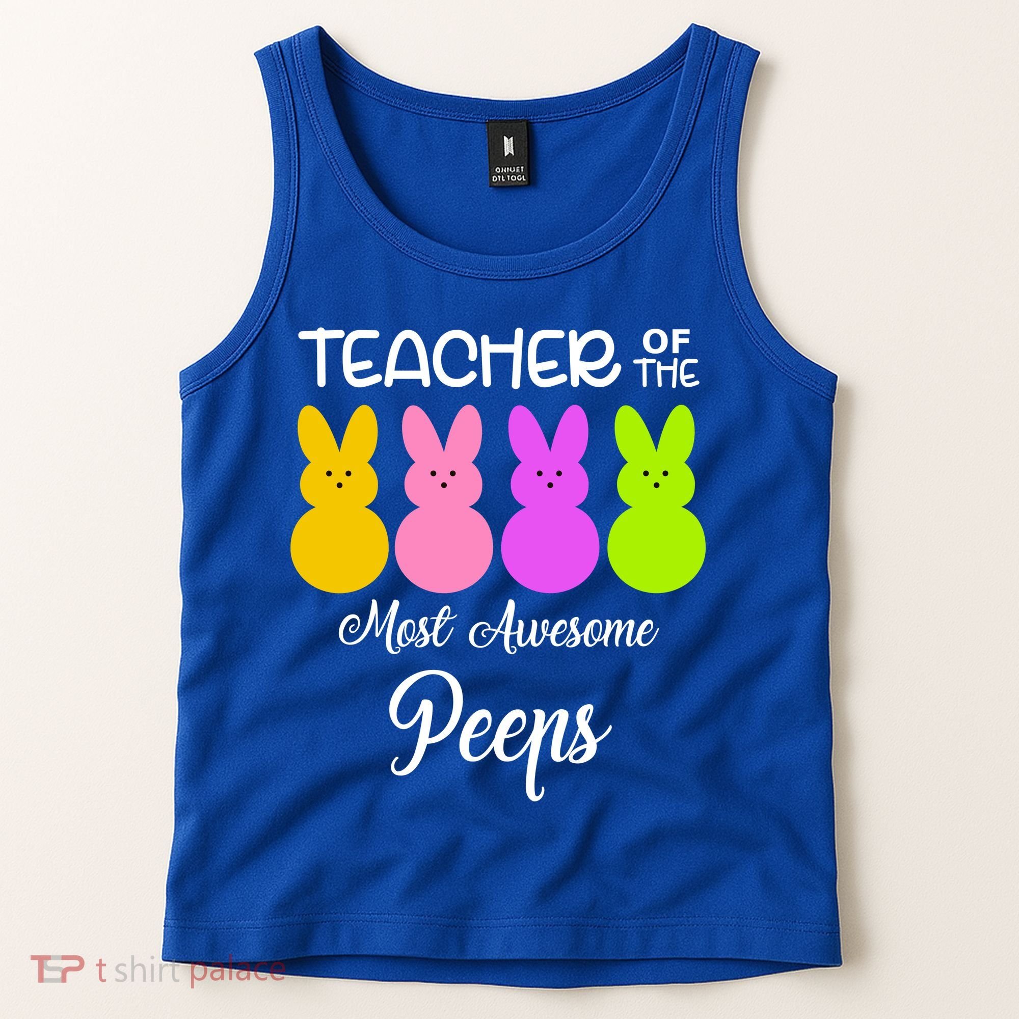 Teacher Of The Cutest Peeps Easter Bunny Tank Top