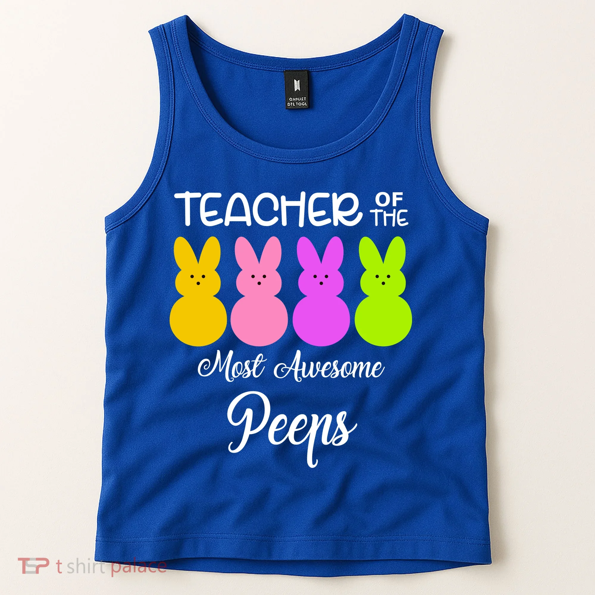 Teacher Of The Cutest Peeps Easter Bunny Tank Top