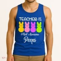 Teacher Of The Cutest Peeps Easter Bunny Tank Top thumb 3