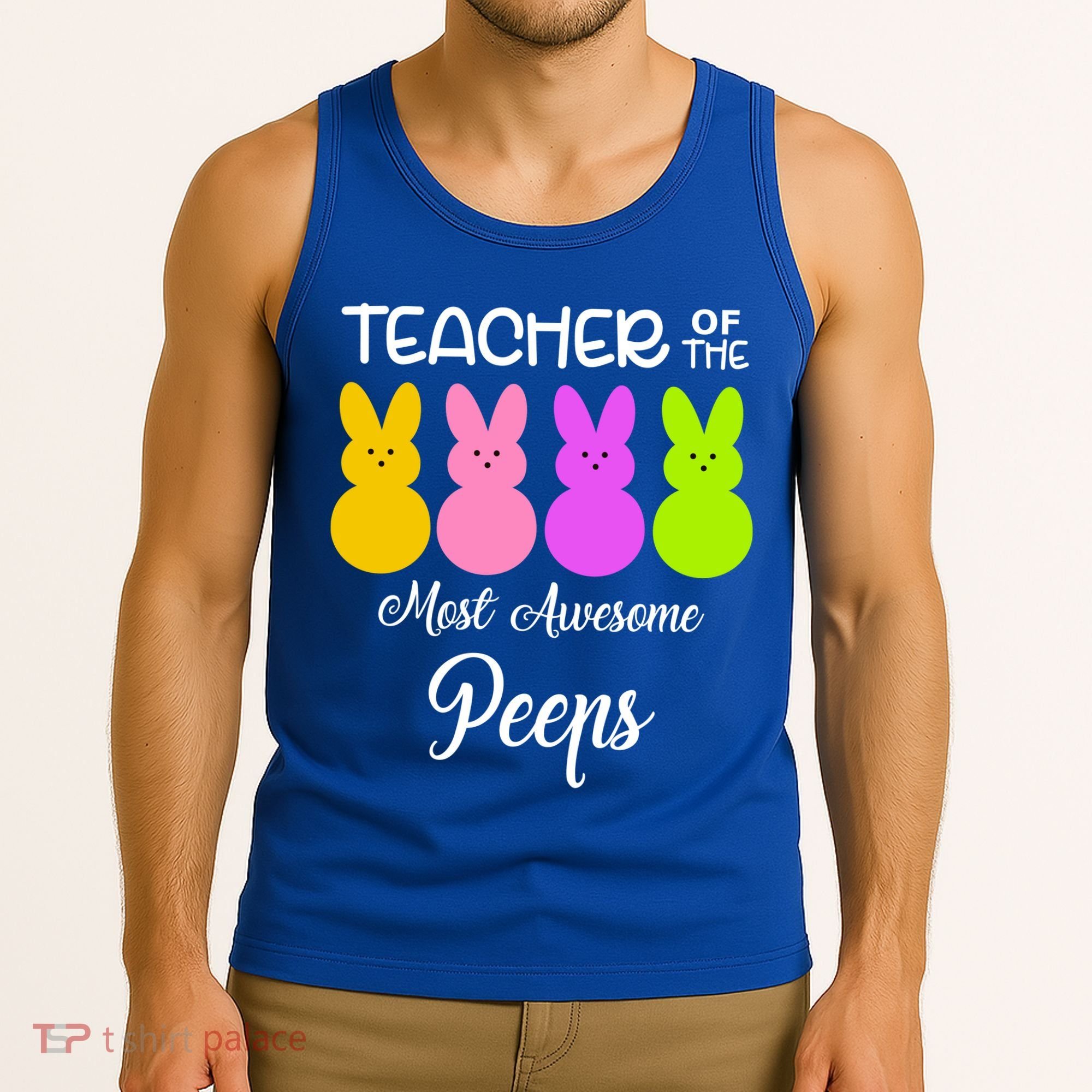 Teacher Of The Cutest Peeps Easter Bunny Tank Top