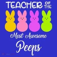 Teacher Of The Cutest Peeps Easter Bunny Tank Top thumb 6