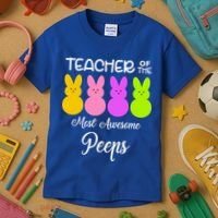Teacher Of The Cutest Peeps Easter Bunny Kids T-Shirt thumb 3