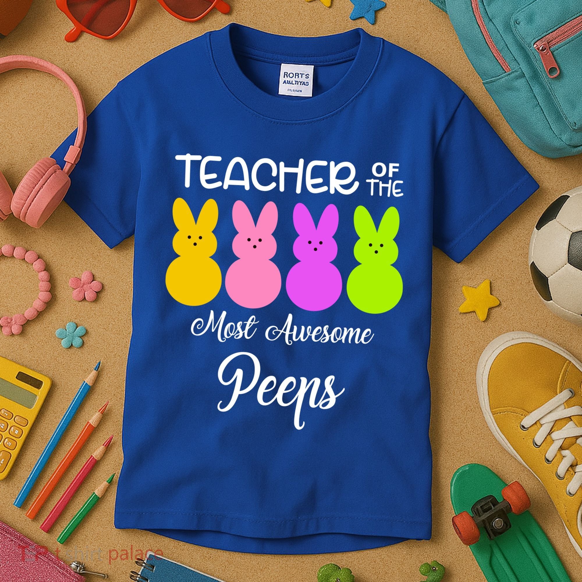 Teacher Of The Cutest Peeps Easter Bunny Kids T-Shirt