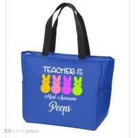 Teacher Of The Cutest Peeps Easter Bunny Tote Bag thumb 3