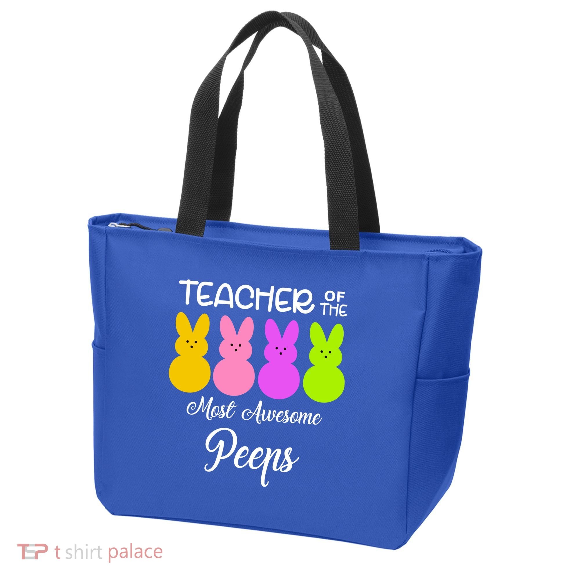Teacher Of The Cutest Peeps Easter Bunny Tote Bag