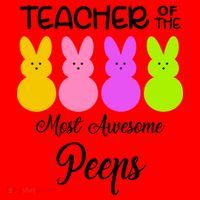 Teacher Of The Cutest Peeps Easter Bunny Santa Hat thumb 1