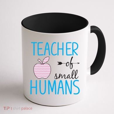 Teacher Of Tiny Humans Apple Coffee Mug back