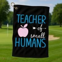 Teacher Of Tiny Humans Apple Golf Towel thumb 1