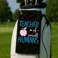 Teacher Of Tiny Humans Apple Golf Towel thumb 2
