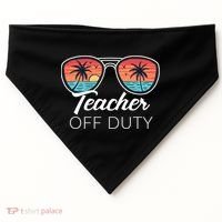 Teacher Off Duty Tropical Vacation USA-Made Doggie Bandana thumb 0