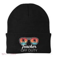 Teacher Off Duty Tropical Vacation Beanie thumb 0