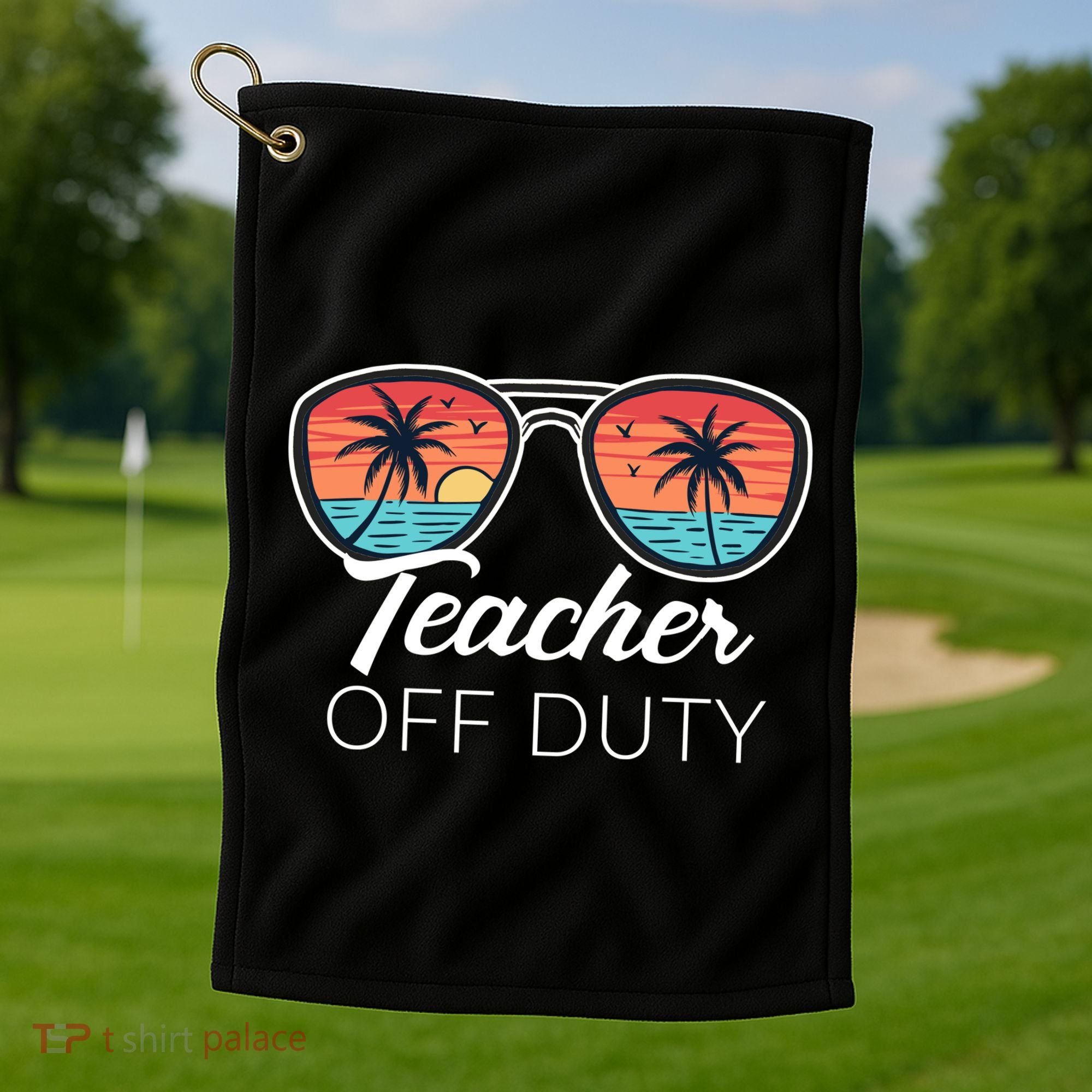 Teacher Off Duty Tropical Vacation Golf Towel