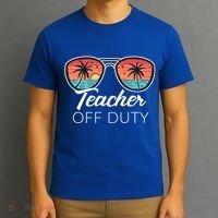 Teacher Off Duty Tropical Vacation T-Shirt thumb 3