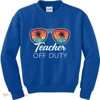 Teacher Off Duty Tropical Vacation Kids Sweatshirt thumb 0