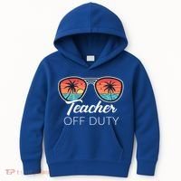 Teacher Off Duty Tropical Vacation Kids Hoodie thumb 0