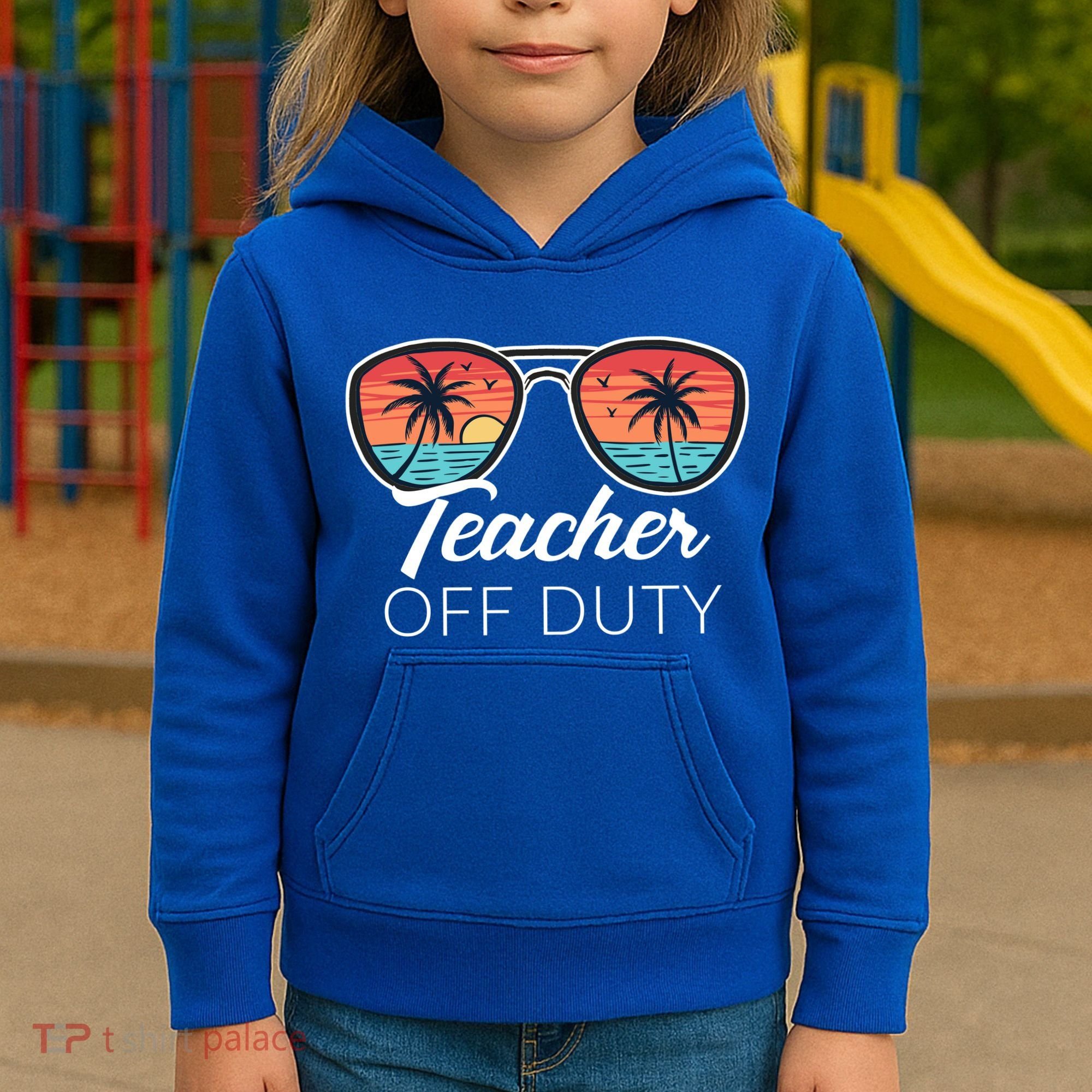 Teacher Off Duty Tropical Vacation Kids Hoodie