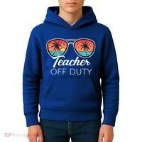 Teacher Off Duty Tropical Vacation Kids Hoodie thumb 4