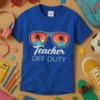 Teacher Off Duty Tropical Vacation Kids T-Shirt thumb 3