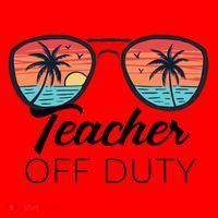 Teacher Off Duty Tropical Vacation Santa Hat thumb 1