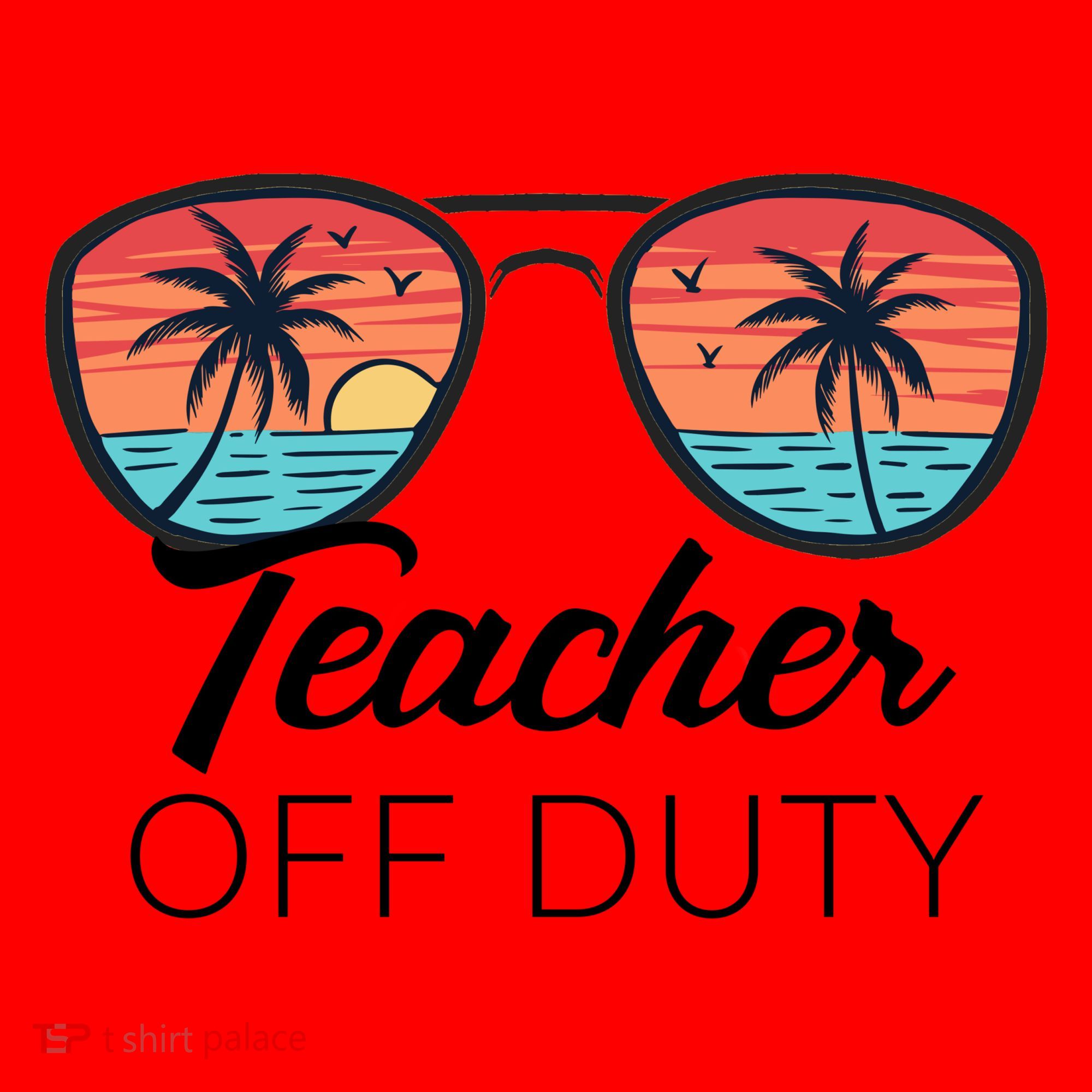 Teacher Off Duty Tropical Vacation Santa Hat