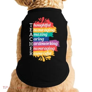 Teacher Rainbow Quote Doggie Tank