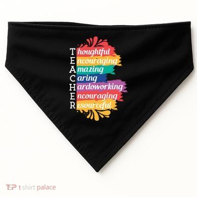 Teacher Rainbow Quote USA-Made Doggie Bandana