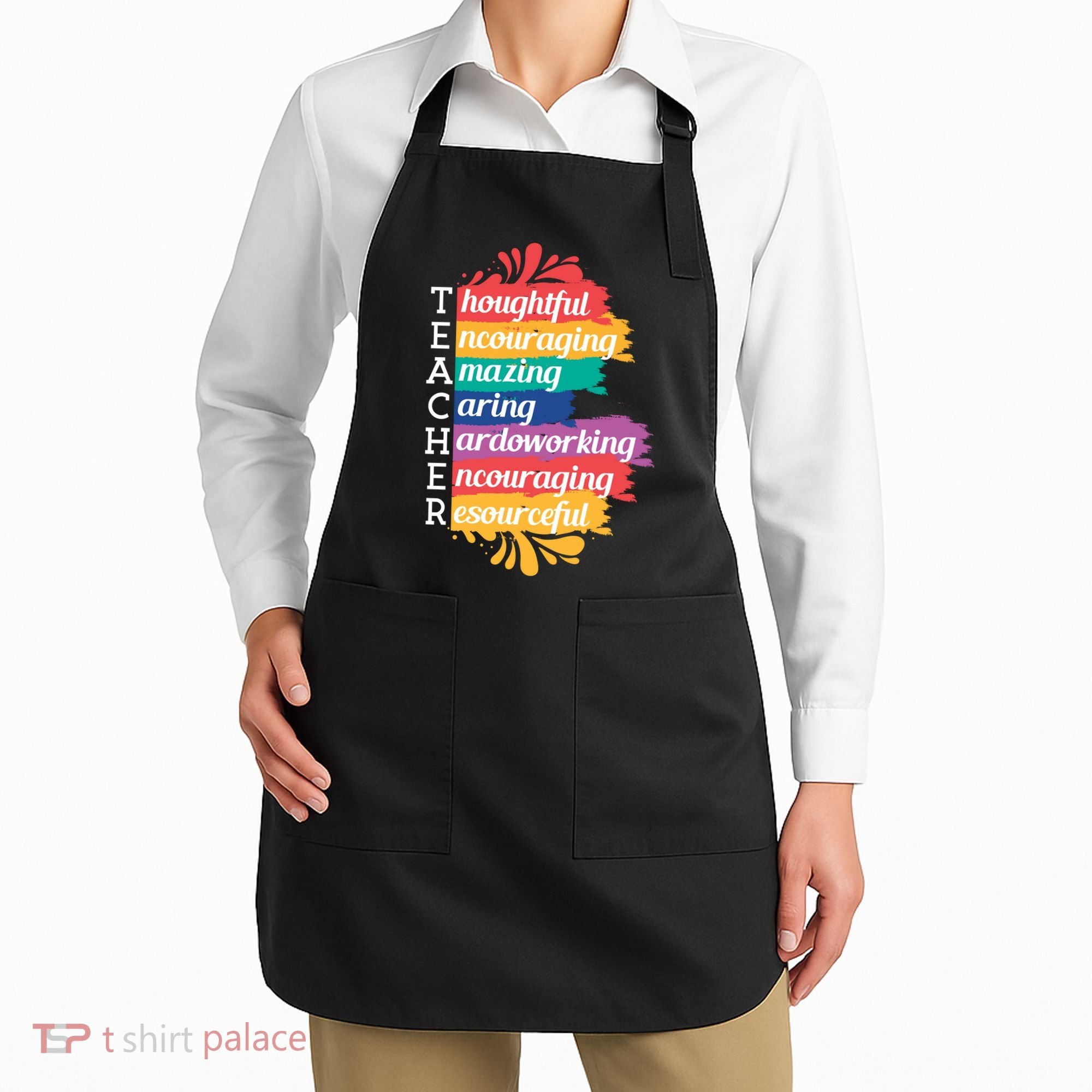 Teacher Rainbow Quote Apron