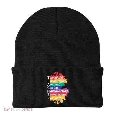Teacher Rainbow Quote Beanie