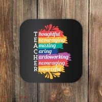 Teacher Rainbow Quote Coaster thumb 0