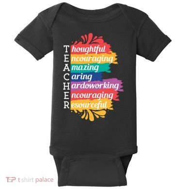 Teacher Rainbow Quote Baby Bodysuit