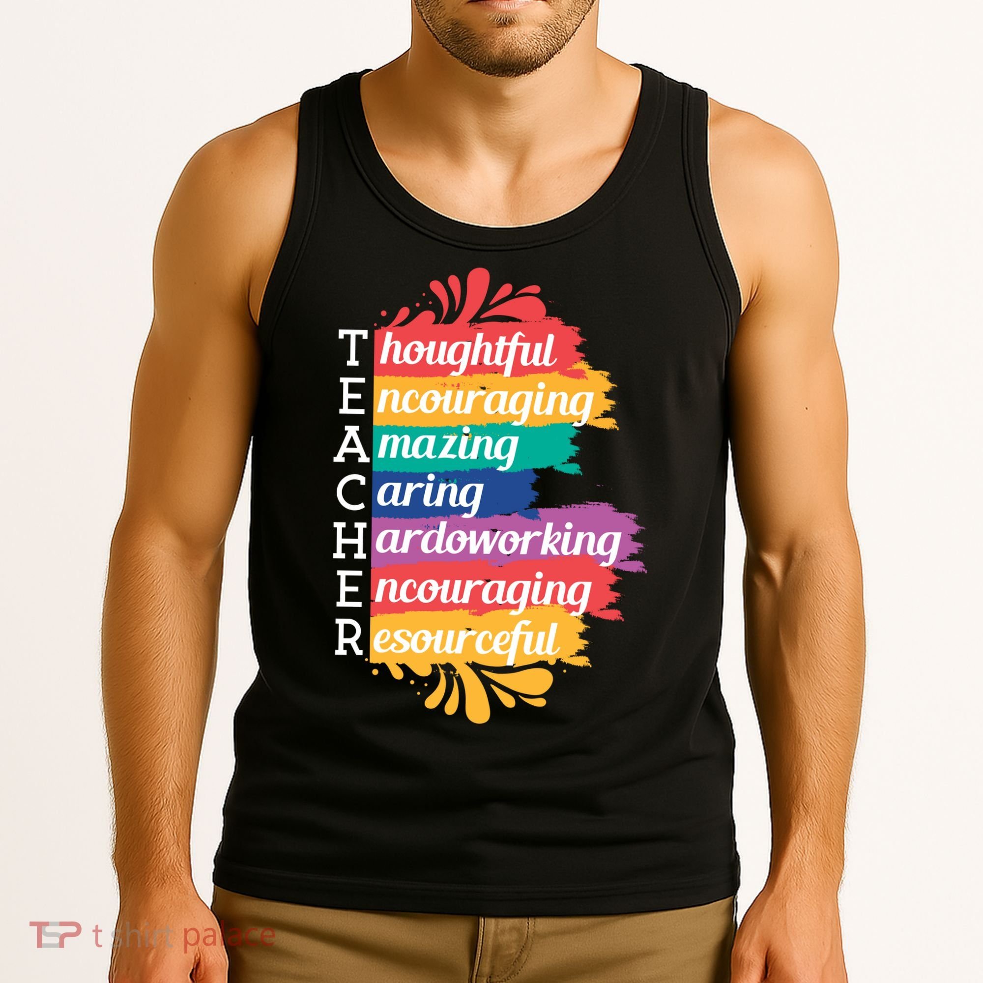 Teacher Rainbow Quote Tank Top