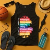 Teacher Rainbow Quote Tank Top thumb 4