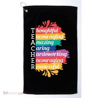 Teacher Rainbow Quote Golf Towel