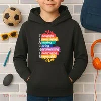 Teacher Rainbow Quote Kids Hoodie thumb 2