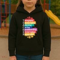 Teacher Rainbow Quote Kids Hoodie thumb 3