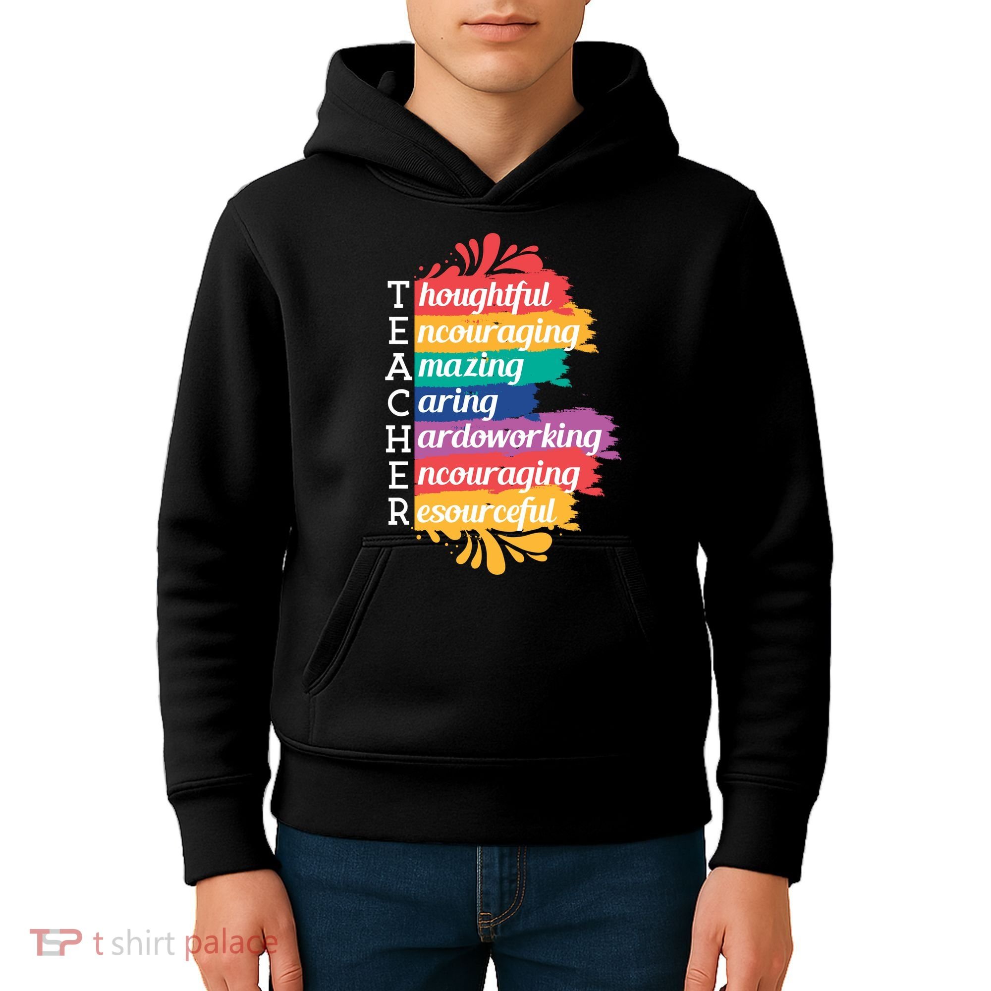 Teacher Rainbow Quote Kids Hoodie