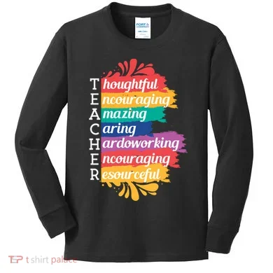 Teacher Rainbow Quote Kids Long Sleeve Shirt