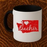 Teacher Red For Ed Washington Public Education Coffee Mug thumb 2