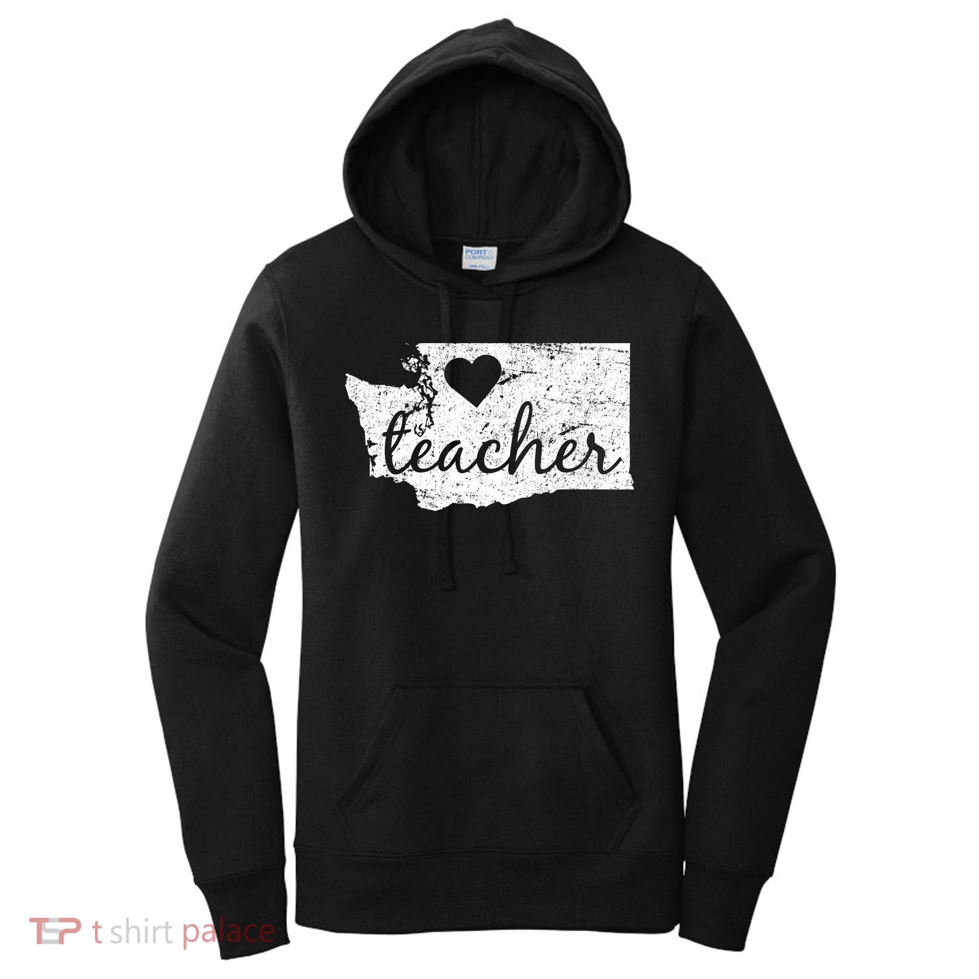 Teacher Red For Ed Washington Public Education Women's Hoodie