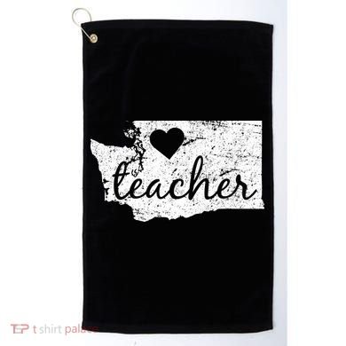Teacher Red For Ed Washington Public Education Golf Towel
