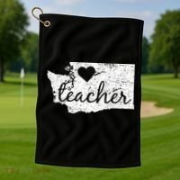Teacher Red For Ed Washington Public Education Golf Towel thumb 1
