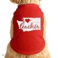 Teacher Red For Ed Washington Public Education Doggie Tank thumb 0